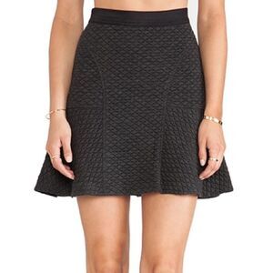 Rebecca Taylor Charcoal Texture Flounce Mini  Skirt Women Size 10